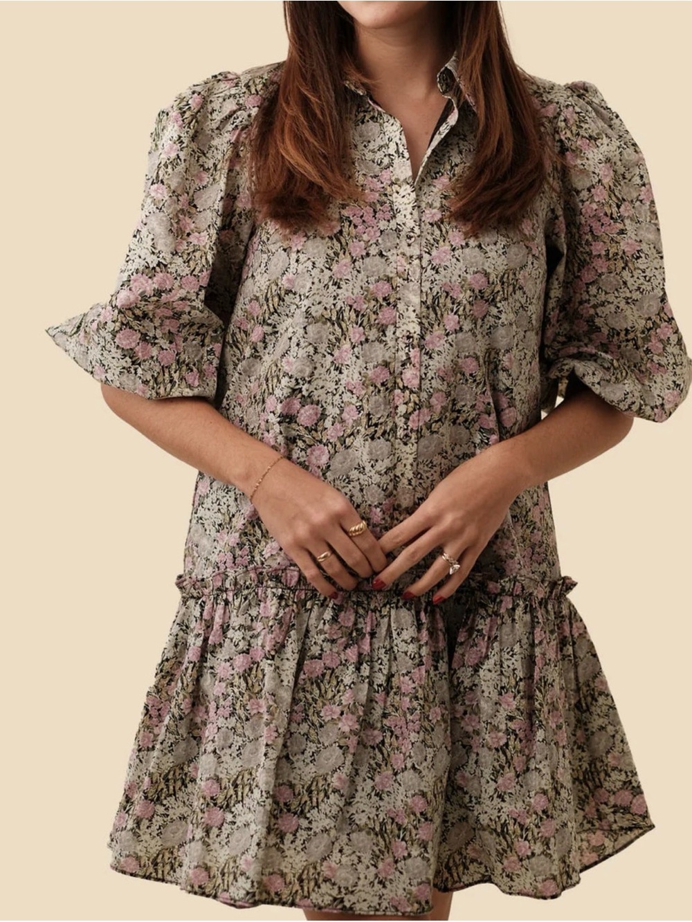 Aureum Floral Lyrical Shirt Dress Size Medium